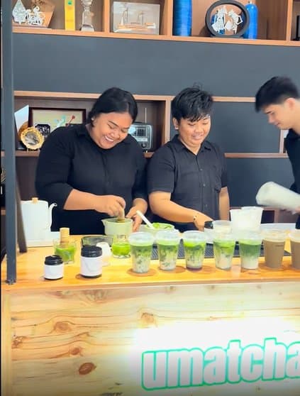 Barista training at the Umatcha bar